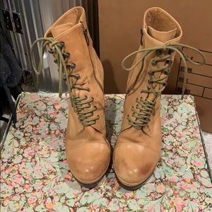 Wedge lace up boots
